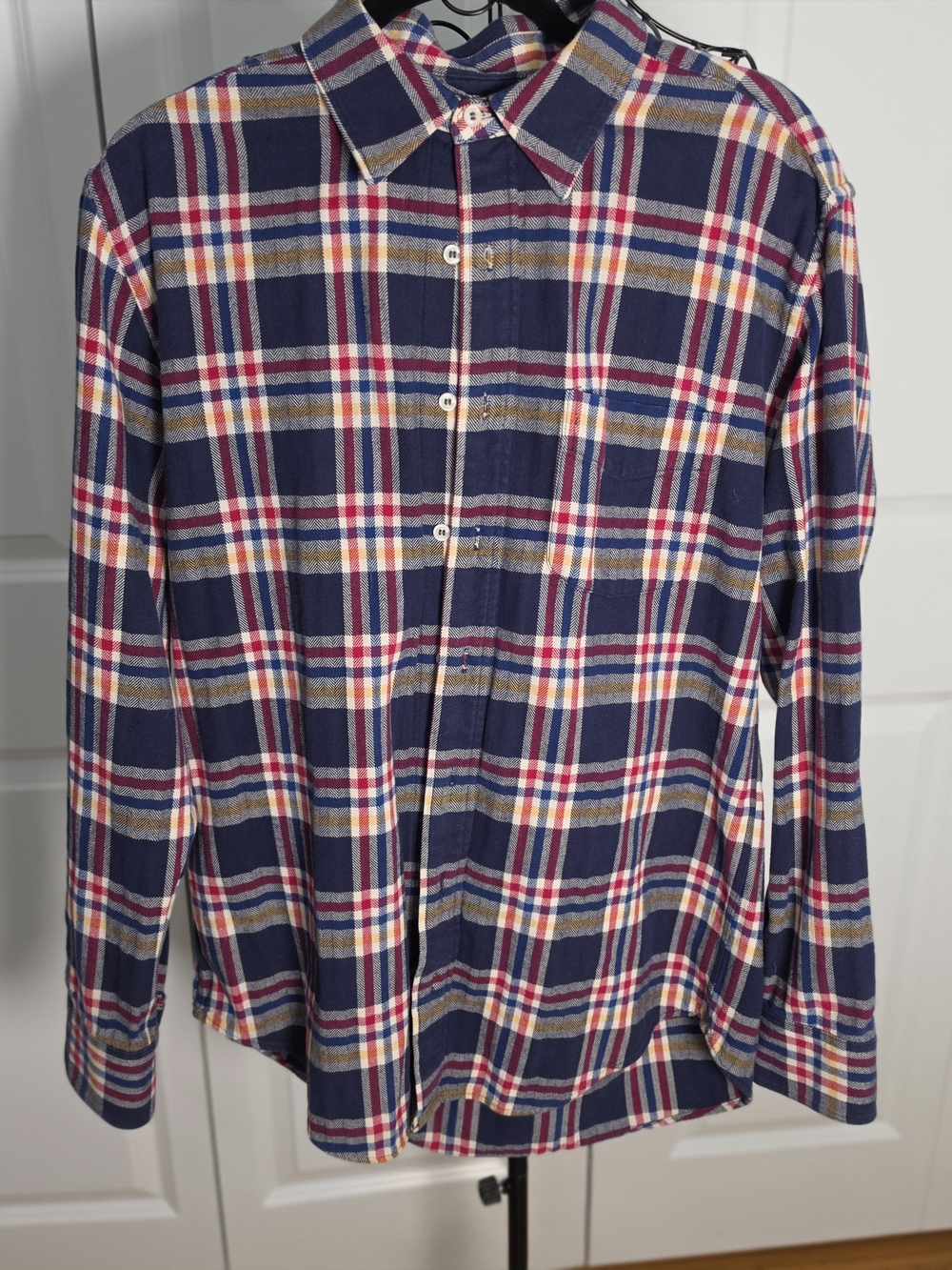 American Apparel Flannel Shirt Large Made USA Plaid Grunge Indie Skater Unisex